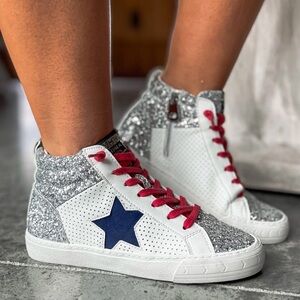 Wrn2X VINTAGE HAVANA Lester sneakers glitter tennis shoes women’s size 7.5